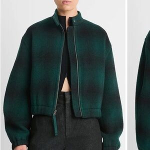 Vince Dark Green Bomber Jacket